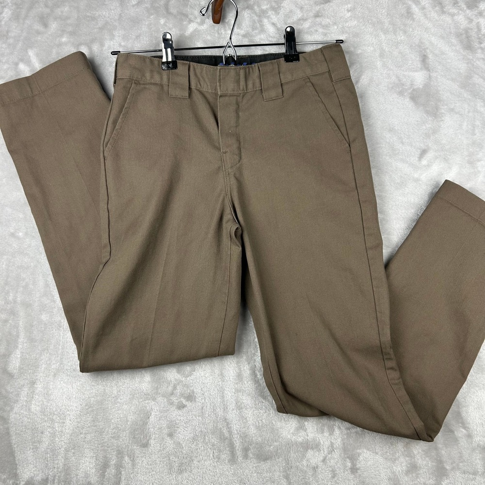 Dickies FLEX Slim Taper Pants Work Khaki Brown Size 14 Regular Trousers